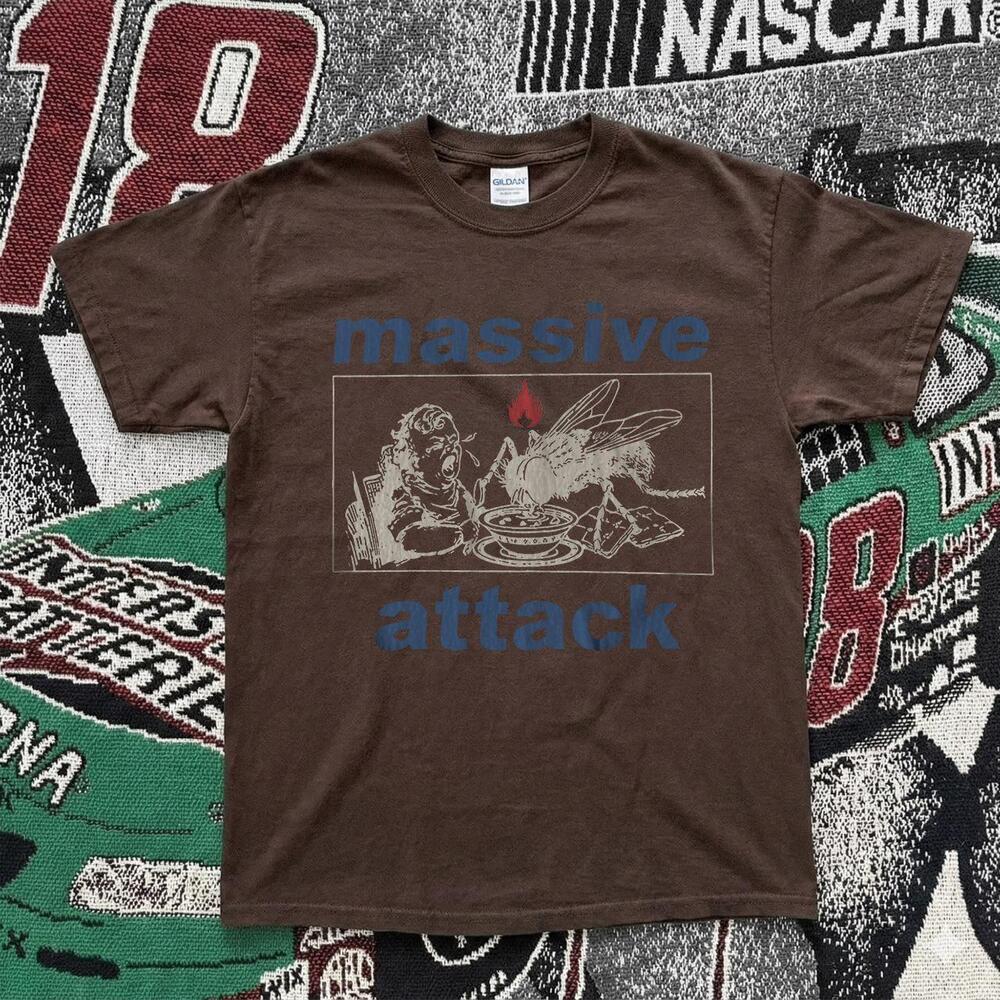 Style Band Tees Massive Attack Brown Cotton  T-Shirt